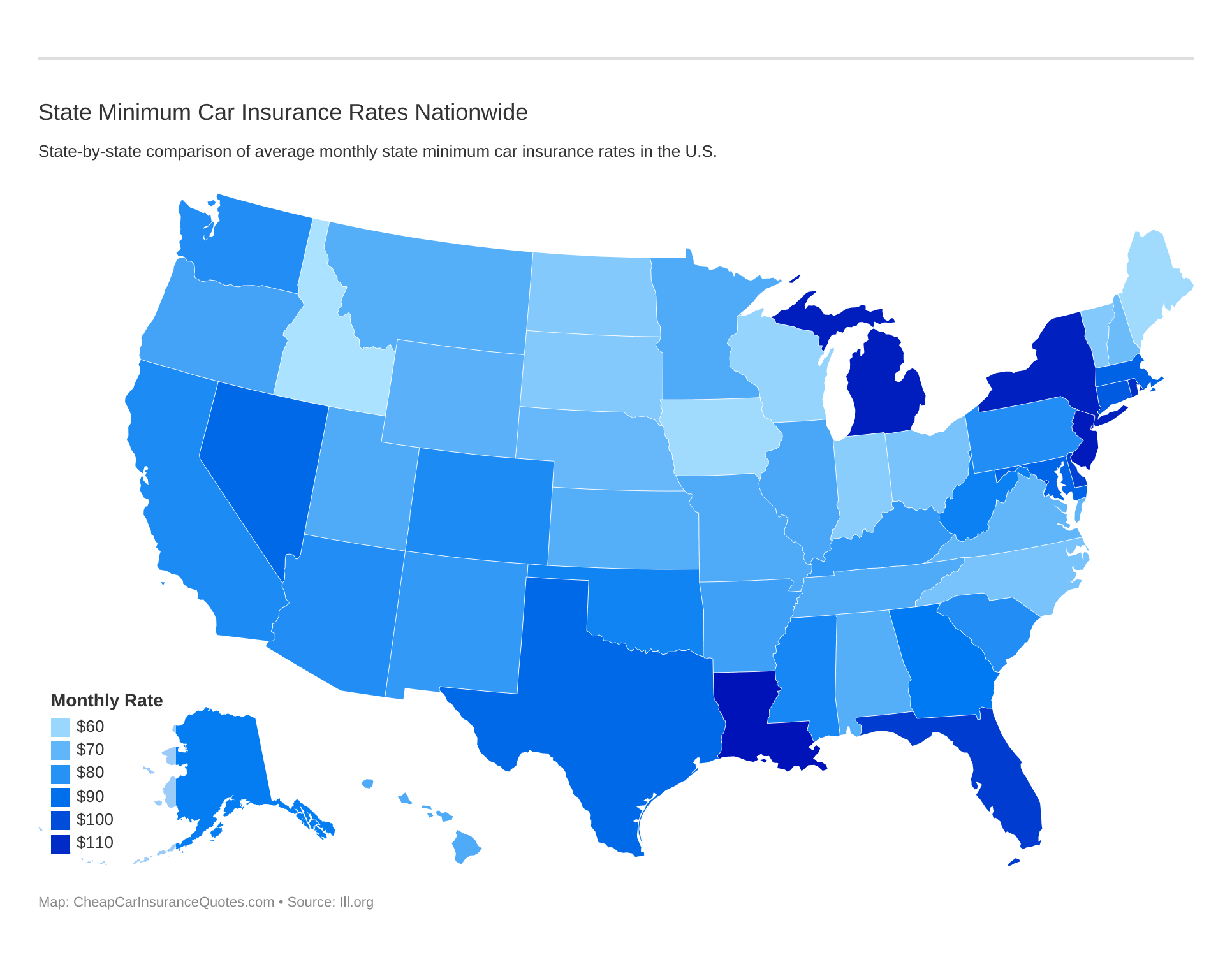 State Minimum Car Insurance Rates Nationwide